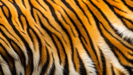 Fototapeta premium Abstract background fluffy texture of tiger skin. Vivid tiger stripe pattern, tiger fur