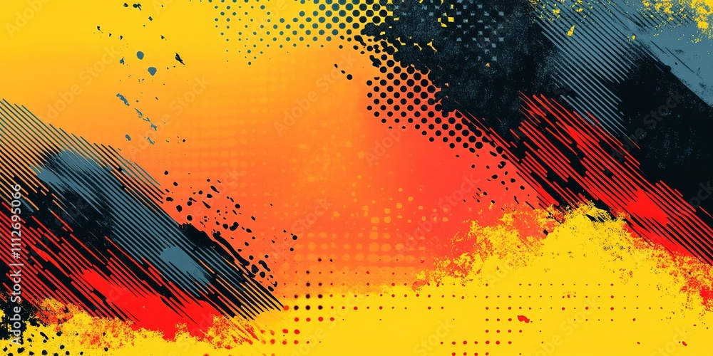 Poster bright and bold abstract art with vibrant color gradients and dynamic patterns