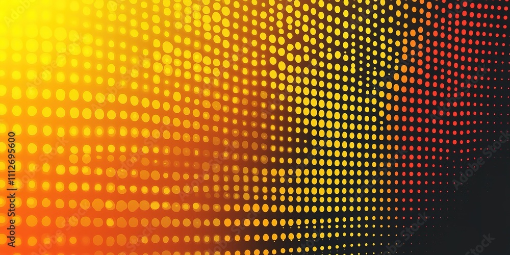 Poster vibrant abstract pattern showcasing gradient colors and dot designs in a dynamic composition