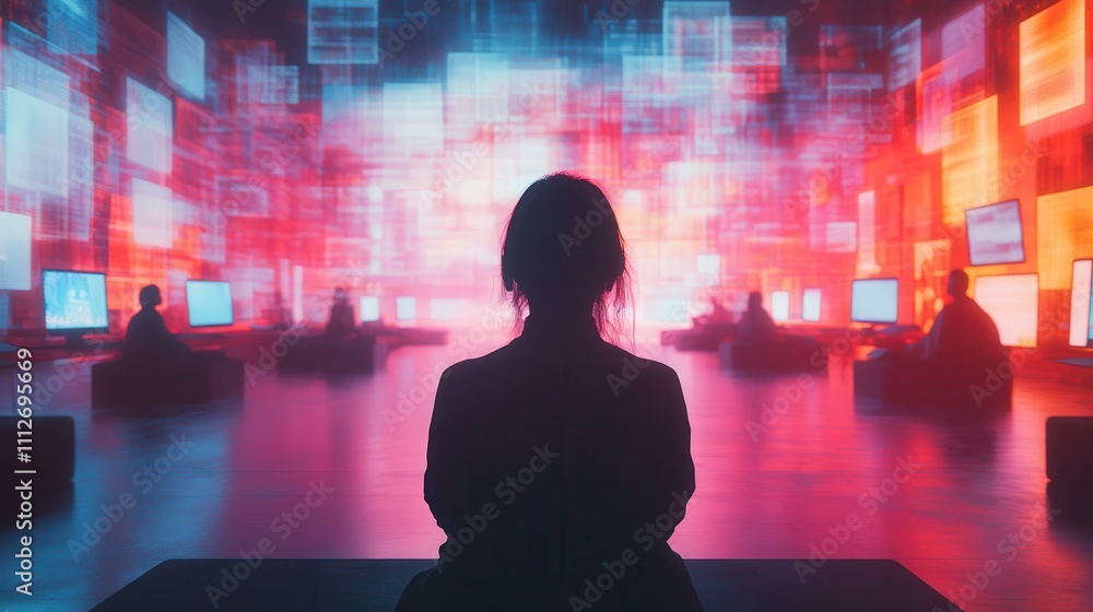 Poster digital transformation event tech conference virtual environment futuristic viewpoint innovation hub