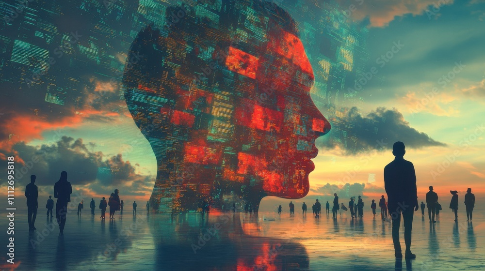 Poster digital transformation event exploring human connection in a technology-driven world