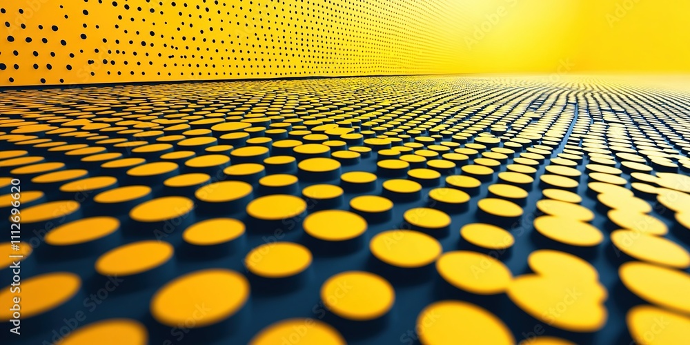 Aufkleber vibrant pattern of yellow and black circles fills an abstract space with dynamic energy in a modern 