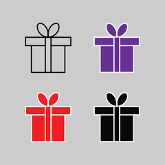 Christmas gift icon illustration vector symbol