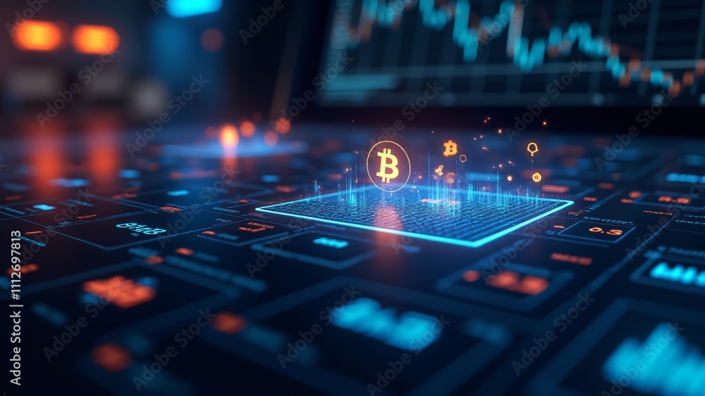 Poster a high-tech digital currency exchange interface showing real-time market data, symbolizing the fast-
