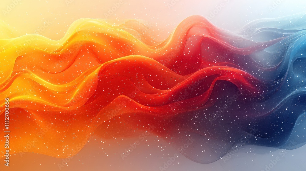 Poster flowing waves of vibrant colors create an abstract visual experience in a digital artwork
