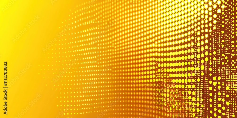 Poster abstract design with vibrant yellow tones and dotted patterns creating a dynamic visual texture