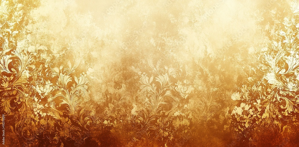 Poster detailed textured background with intricate golden floral patterns creating a luxurious atmosphere