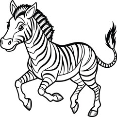 Striking Zebra Line Art Illustration