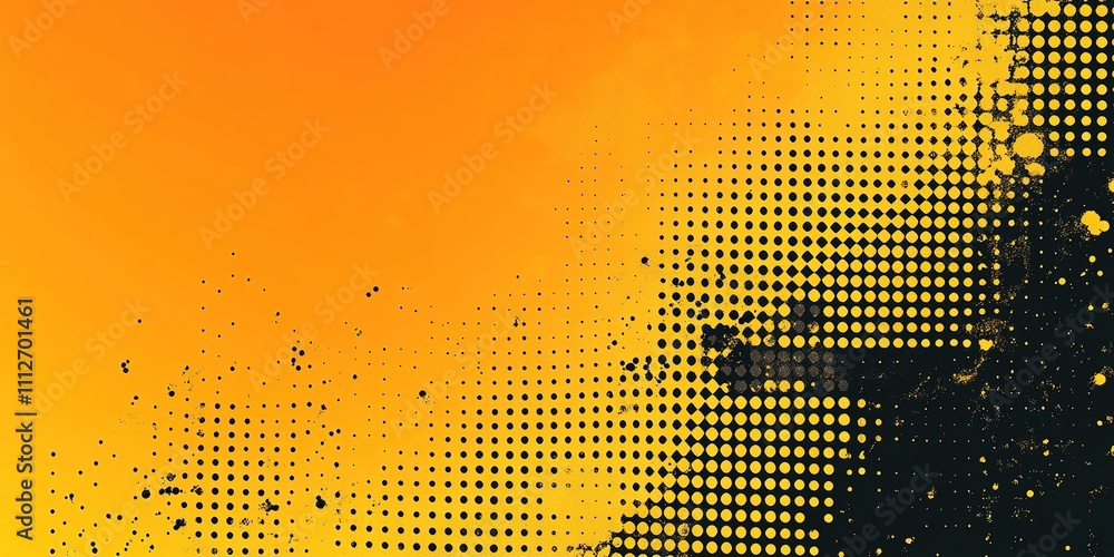Aufkleber abstract orange and black dotted texture design with a gradient background for artistic applications