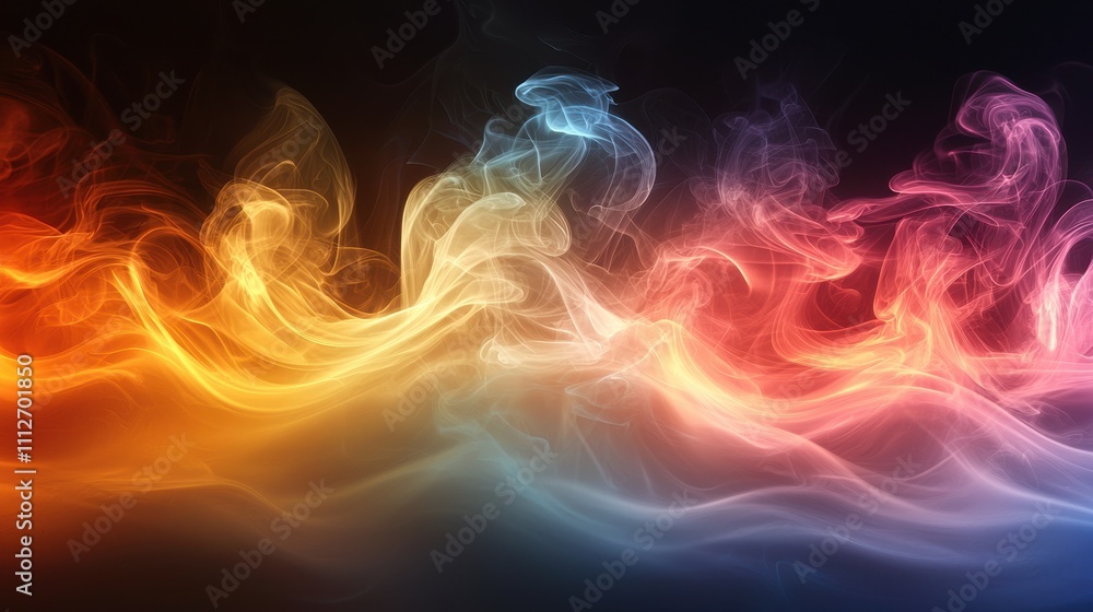 Poster colorful smoke waves create a mesmerizing effect in abstract art display
