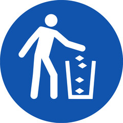 place trash in the bin illustration