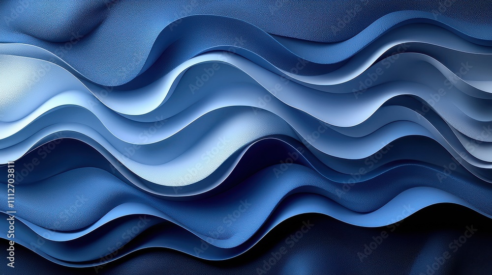Poster abstract wave patterns in shades of blue create a calming and dynamic visual experience