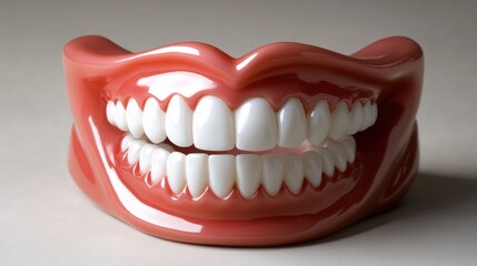 Obraz premium Realistic dental model showcasing a full set of teeth and gums, AI