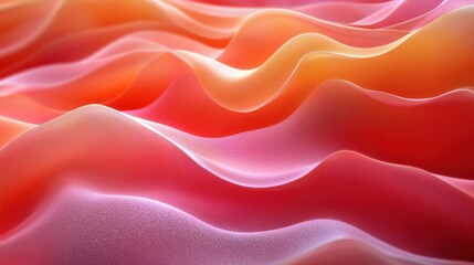 Colorful undulating waves create a dynamic abstract pattern full of motion and depth in vibrant hues of red and pink