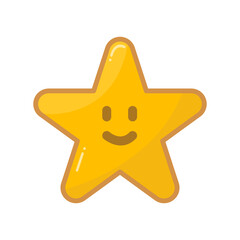 Yellow star with smiley face
