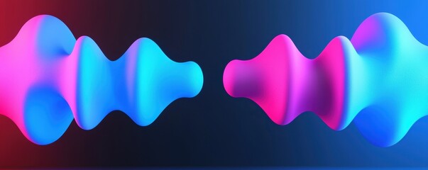 Obraz premium Energy waves of blue and red light crossing seamlessly on a dark canvas abstract and futuristic imagery representing motion and innovation