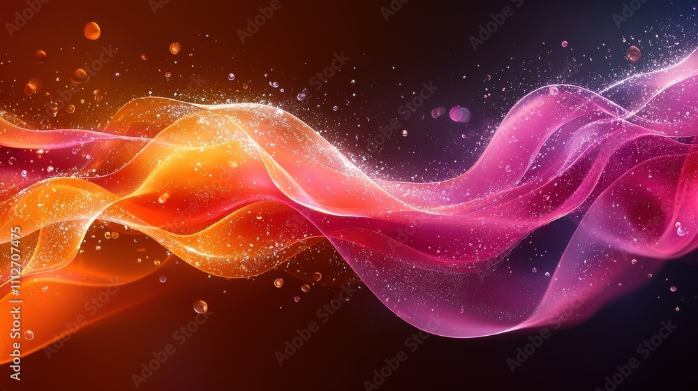 Aufkleber colorful waves of light swirl together creating a mesmerizing abstract visual display at nighttime