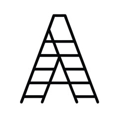 a black and white line drawing of the letter A in a simple, minimalist style