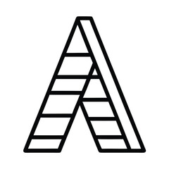 a black and white line drawing of the letter A in a simple, minimalist style