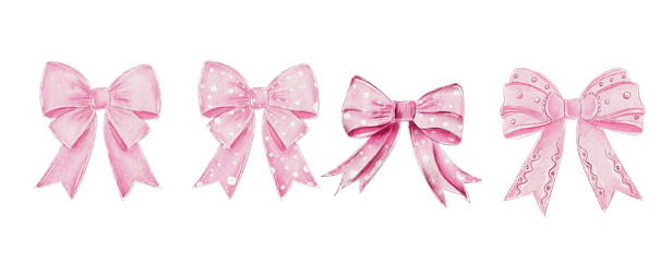 Watercolor banner ribbon isolated on white background