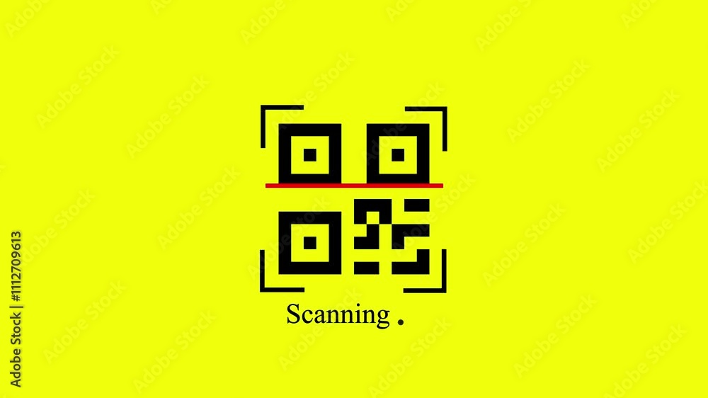 Poster qr code scanning animation, smartphone qr code scanning with alpha channel and transparent backgroun