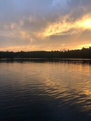 sunset over the river