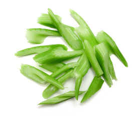 Chopped celery isolated on white