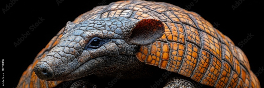 Poster armadillo shell texture, intricate interlocking plates, showcasing unique patterns and natural desig