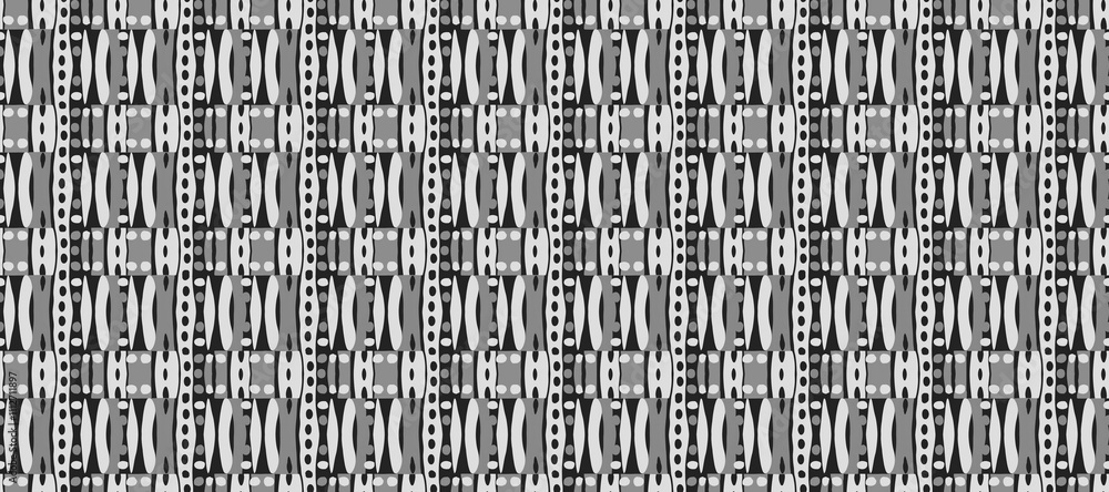 Poster seamless black code pattern with numbers and geometric letter design for a vintage textile backdrop