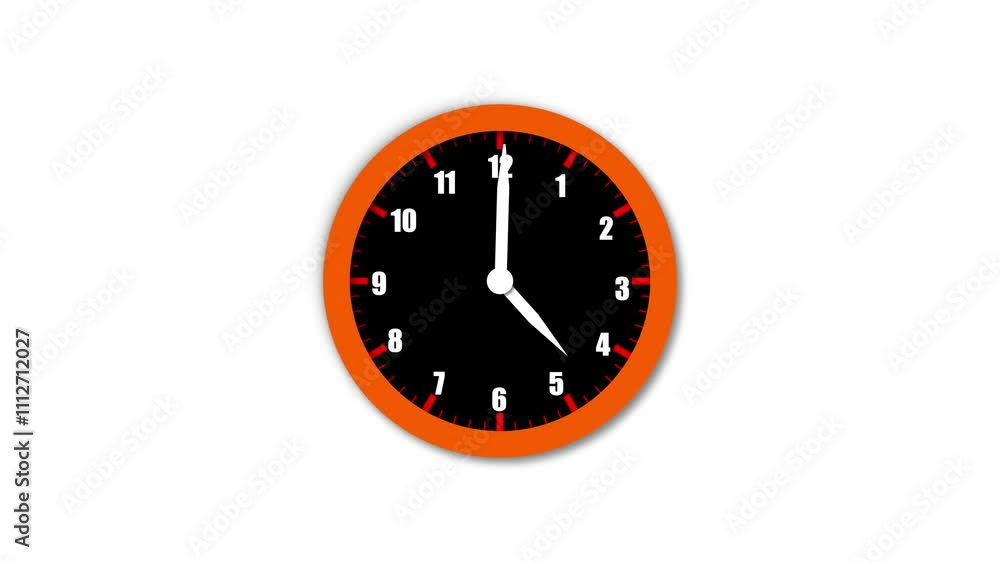 Poster stopwatch moving clock icon animation with arrows and seamless 24-hour loop spinning fast.