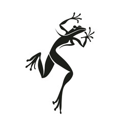 Frog Dancing silhouette vector illustration