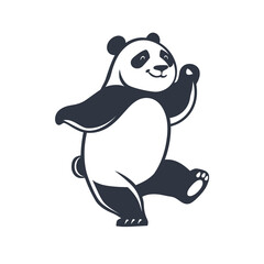 Giant Panda Dancing silhouette vector illustration