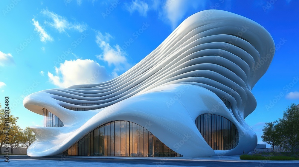 Poster architecture abstract image futuristic buildings abstract image one main object high quality very de