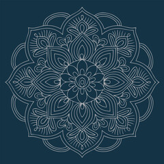 White Floral Mandala on Black
