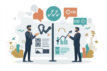 Fototapeta premium Business ethics and decision-making process visualized with pros and cons