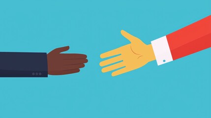 Illustration of Two Hands Reaching Out for a Friendly Handshake
