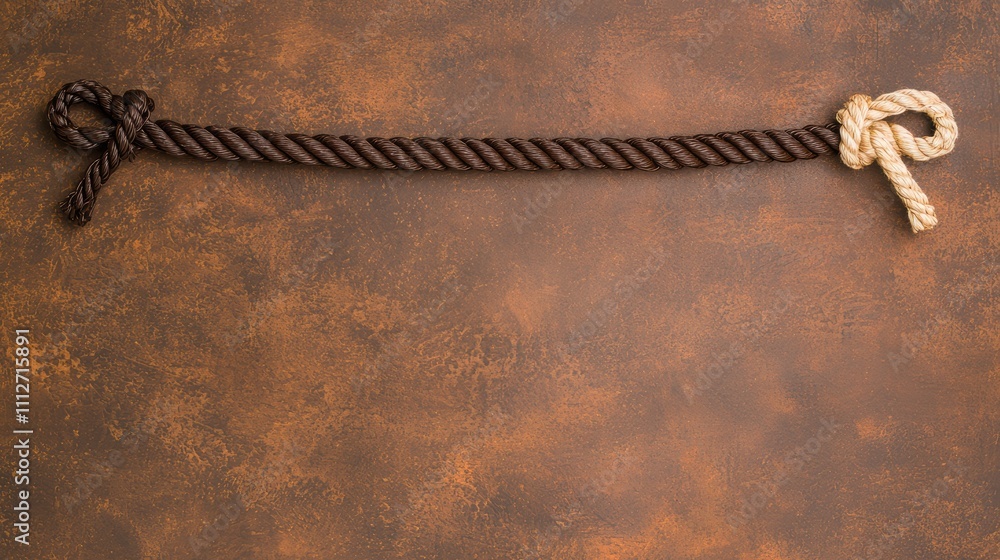 Poster Twisted Rope Knots on Rustic Background for Text or Design Use