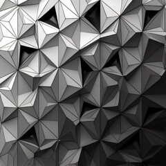 Complex Geometric Tessellation, Monochrome Irregular Polygon T-Shirt Design