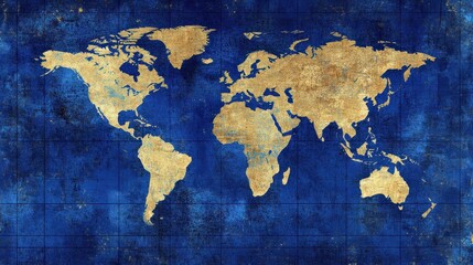 Digital world map - global data monitoring background