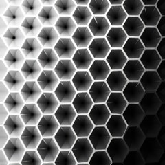 Minimalist Geometric Hexagon T-Shirt Pattern, Monochrome Grey Grid Design