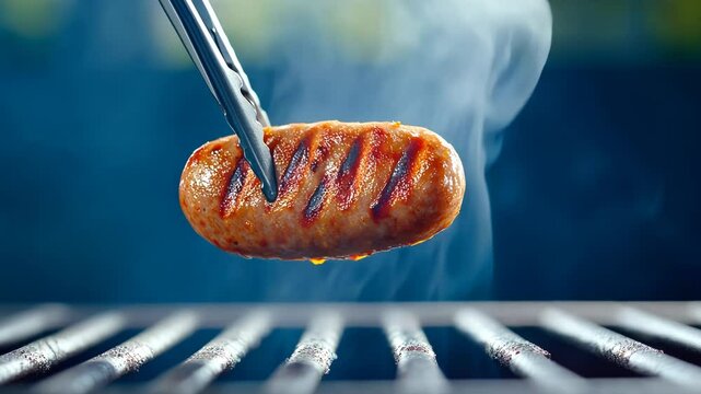 Grilled sausages with mouthwatering grill marks