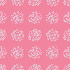 seamless pattern with pink flowers