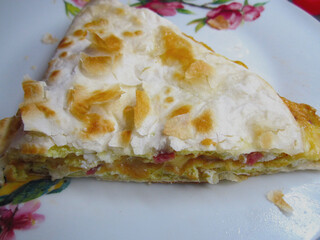 Omelet with vegetables wrapped in pita bread