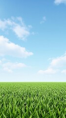 Obraz premium Wide-angle view of a freshly mowed lawn with hybrid grass, including some subtle shadows and highlights, nature, fresh cut