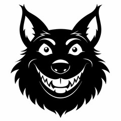 Wagging Smile vector silhouette black design white background