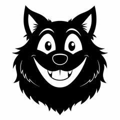 Wagging Smile vector silhouette black design white background
