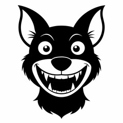 Wagging Smile vector silhouette black design white background