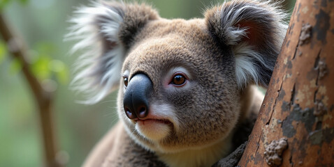 Fototapeta premium Koala Close-Up: Australian Wildlife Portrait