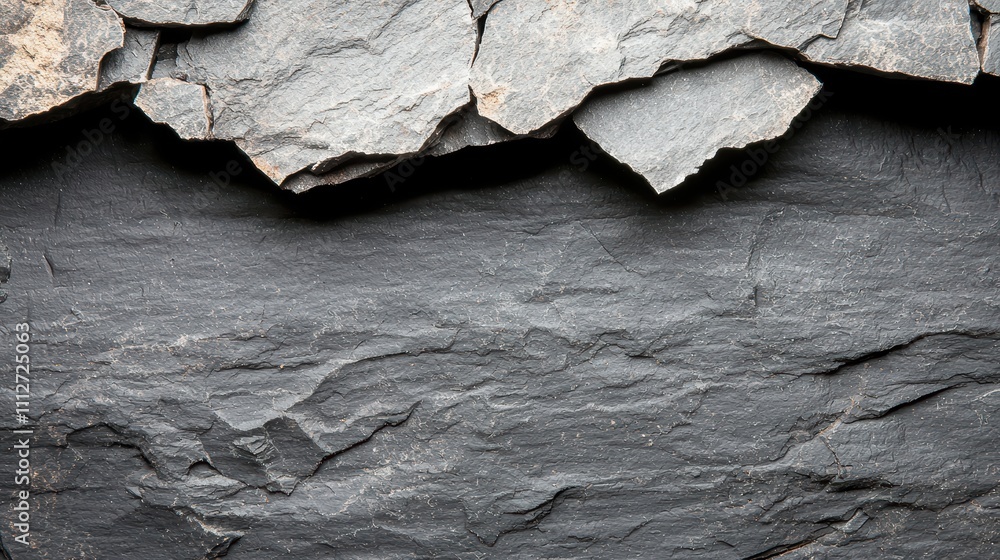 Poster textured dark slate rock surface with natural patterns and layers