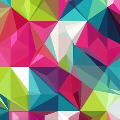 Fototapeta premium Vibrant Geometric T-Shirt Pattern, Interlocking Triangles & Hexagons